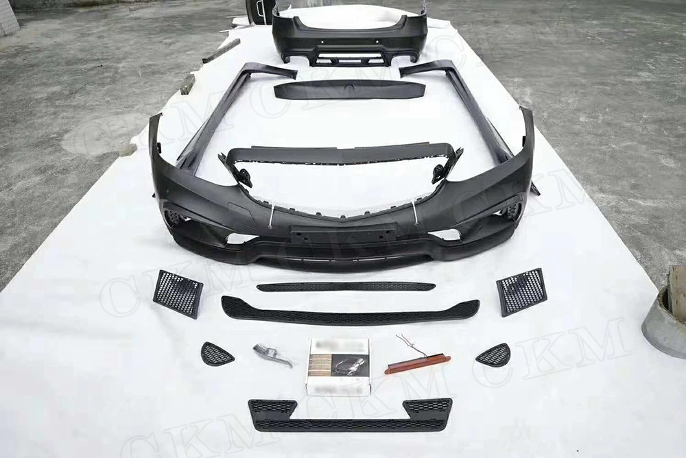 

PP Material Car Styling Wide Body Kits Front Rear Bumper lip Spoiler for Mercedes Benz E Class WD Style