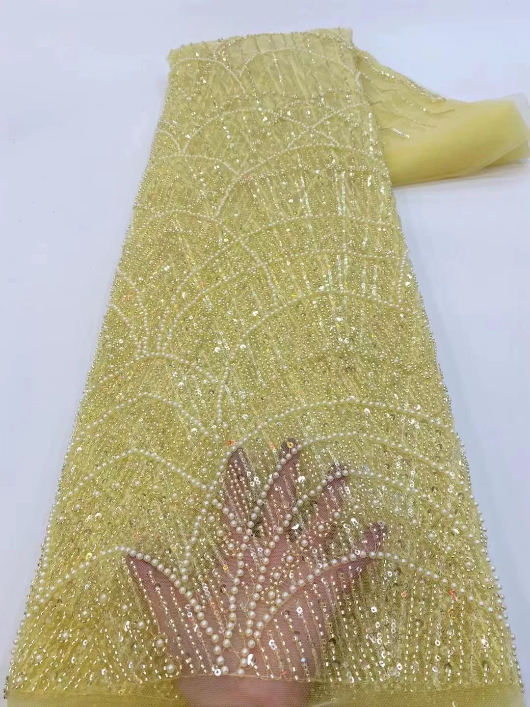 French Tulle Net Lace Sequins and Beads African Nigerian Embroidered Lace Fabric Sewing,Luxury,lace fabric