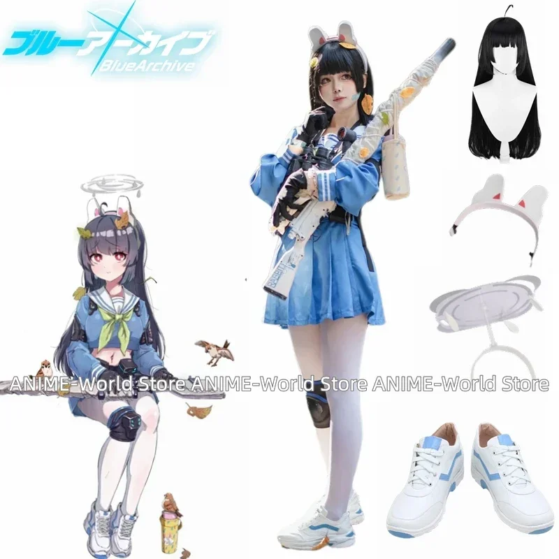 

Game Blue Archive Kasumizawa Miyu Cosplay Costume Anime Girls School Dress Christmas Halloween Headwear Wig Shoes Headwear