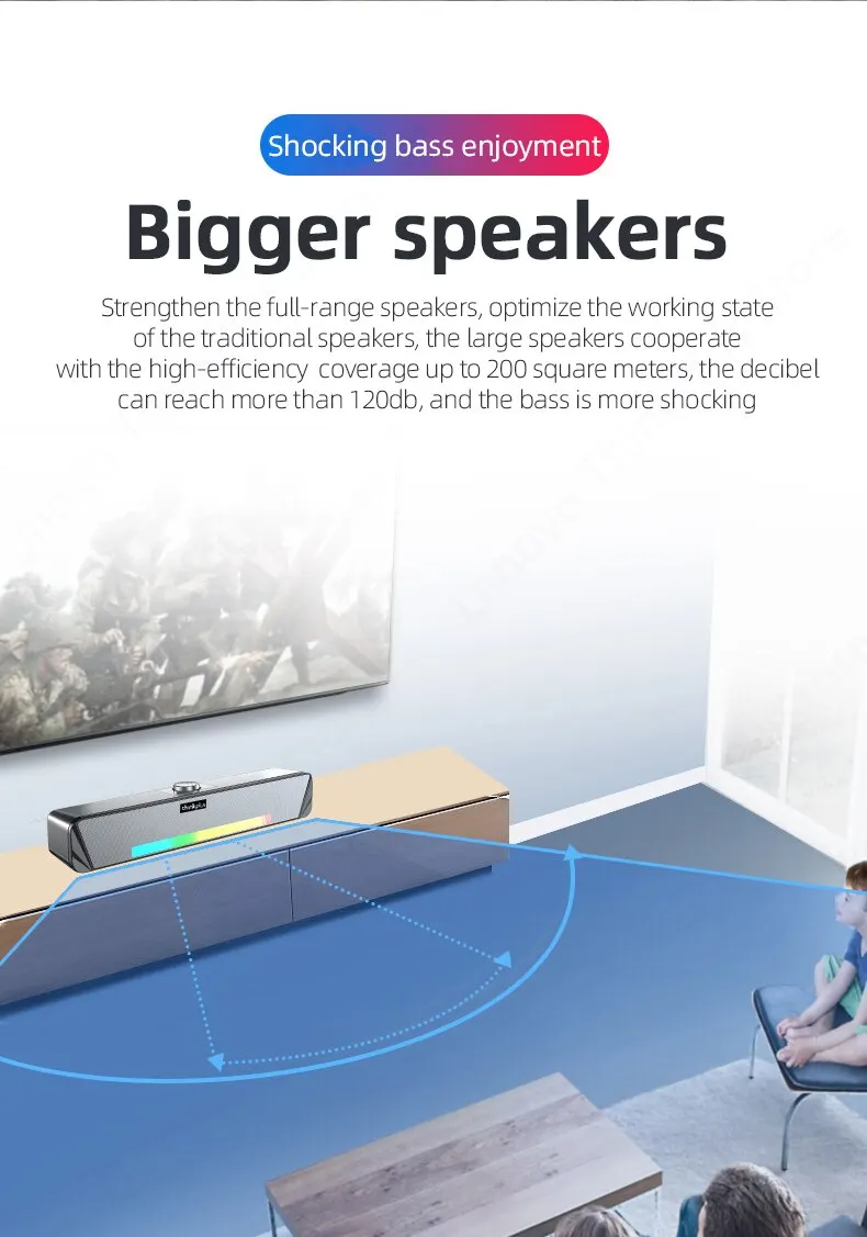 Originální kabel Lenovo Ts33 a reproduktor Bluetooth 5,0 Domácí film Surround Sound Bar Zvukový reproduktor pro stolní počítač Subwoofer