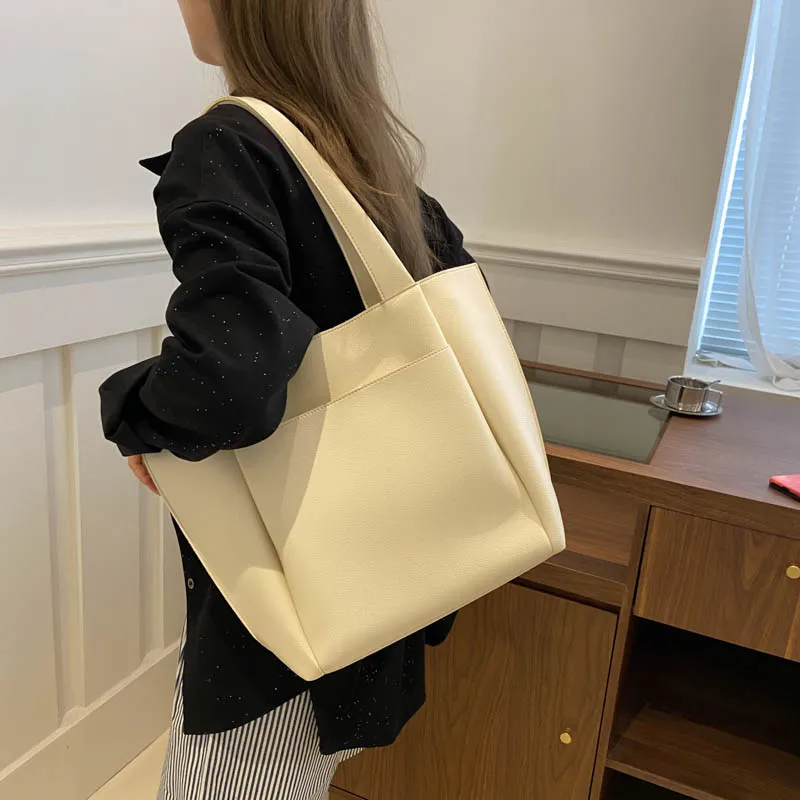 Fourre Tout Grand Capacité Sac Cabas YAMEIZE Femme Grand Format - Cuir PU Avec Bandoulière Et Fermeture éclair Sac Travail Voyage