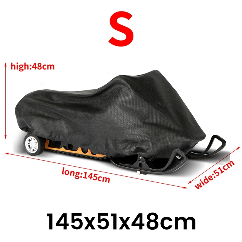Snowmobile Cover Snowmobile Cover Waterproof Dust Trailerable Sled Cover Anti-UV Winter Motorcycle Outdoor Black