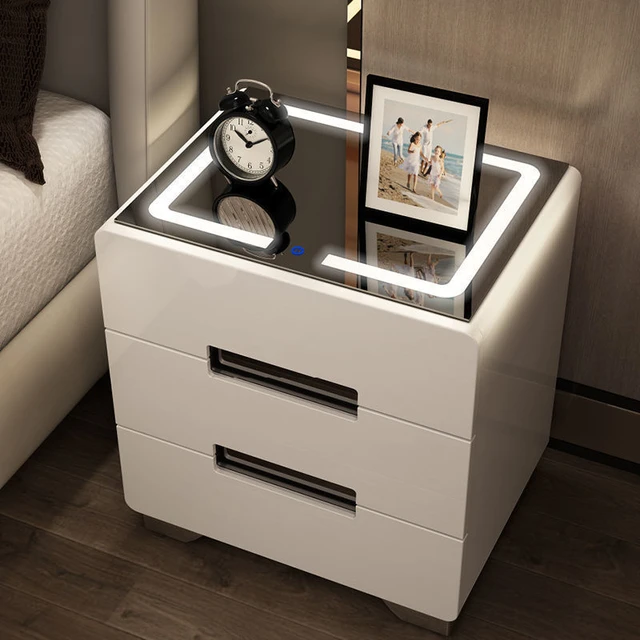 Charger Modern Nightstands White Lamp Design Minimalist Smart Nightstand Luxury Organizer Cajoneras Dormitorio Bedroom Furniture - Vimarsana News