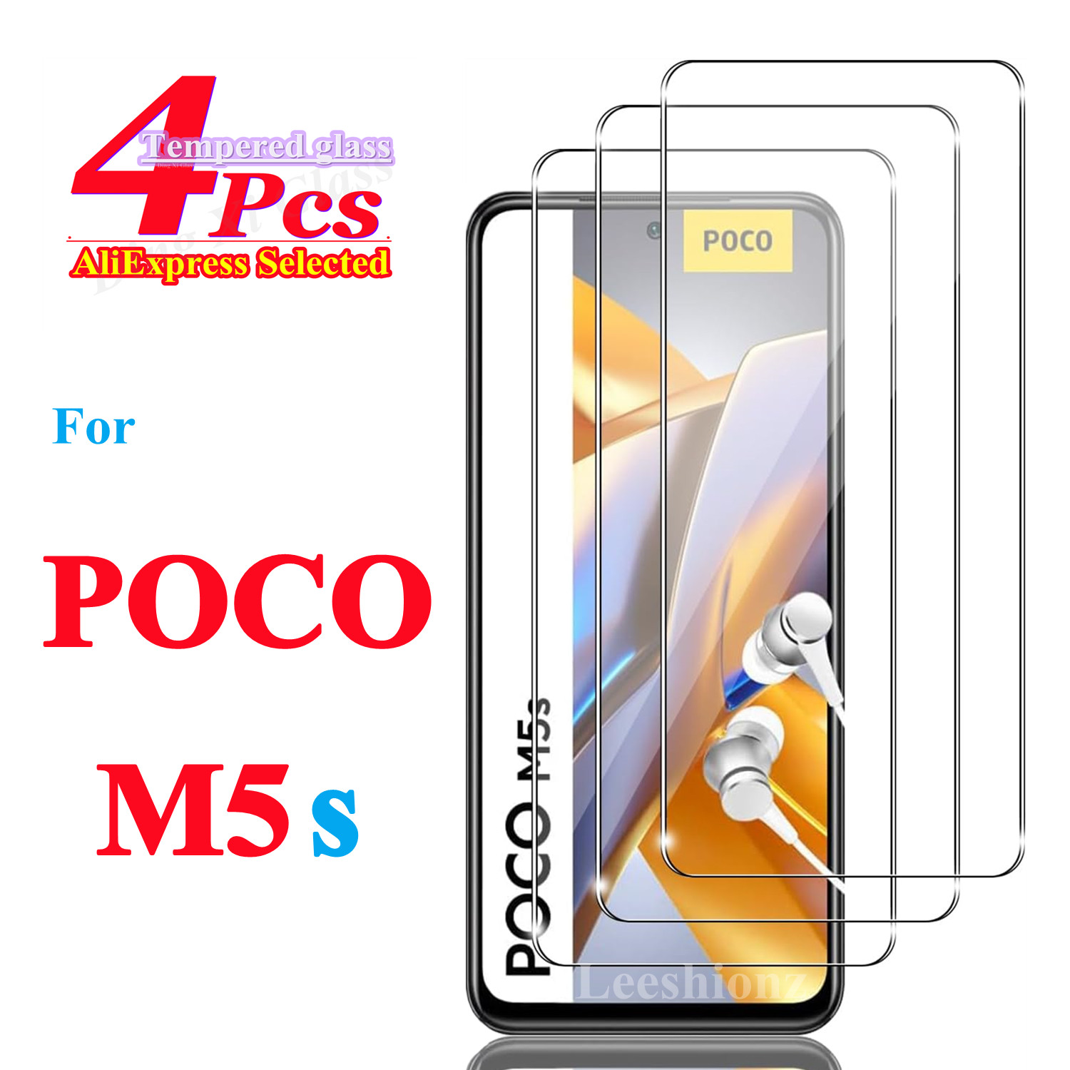 For Xiaomi Poco M5s tempered glass high-definition explosion-proof screen protector glass film 2/4pieces