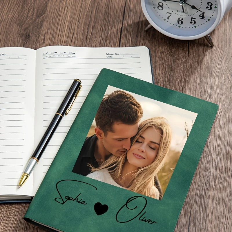 Personalized Custom A5 Notebook with Name and Photo Portrait
