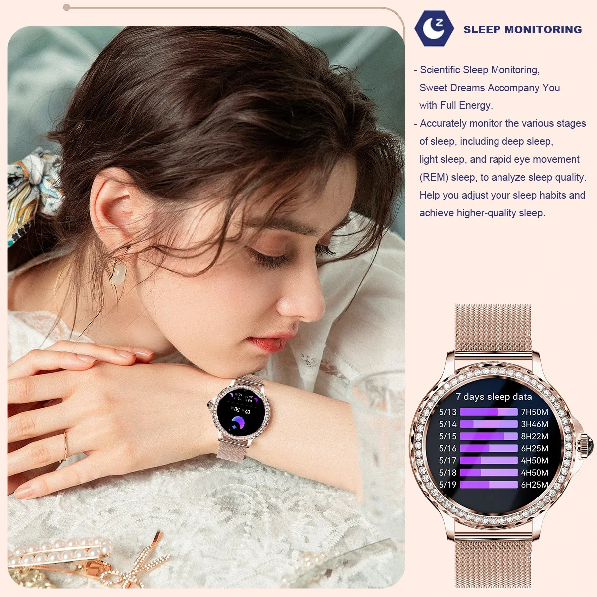 Reloj Inteligente Mujer con Llamadas, Smartwatch Mujer 3 Correas