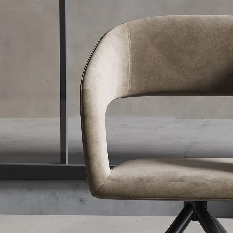 Italian minimalist restaurant rotary dining chair household luxury leisure chair senior office negotiation desk back