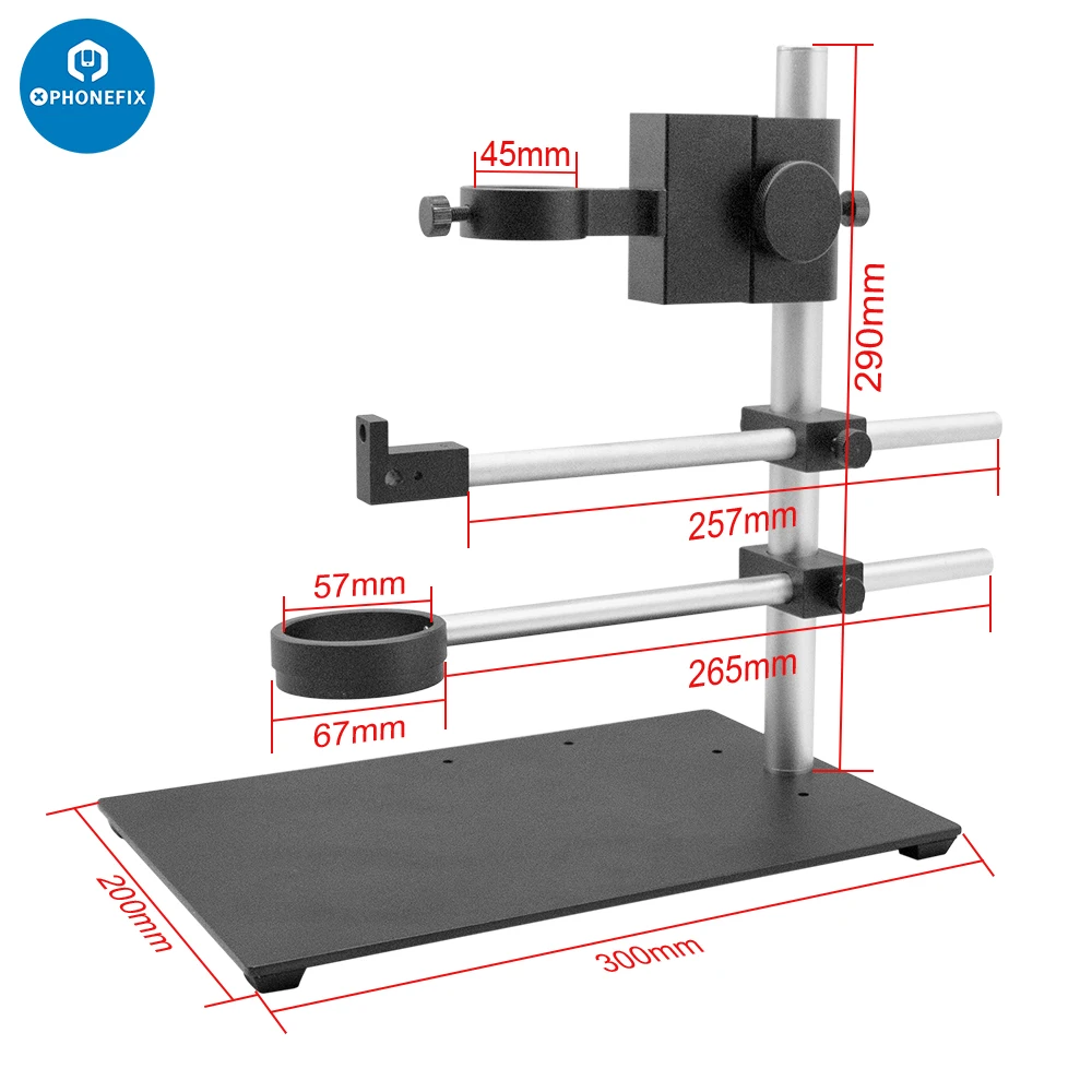 metal-dual-arm-boom-stand-rotatable-adjustable-holder-bracket-microscopio-accessories-for-lab-digital-video-microscope-camera