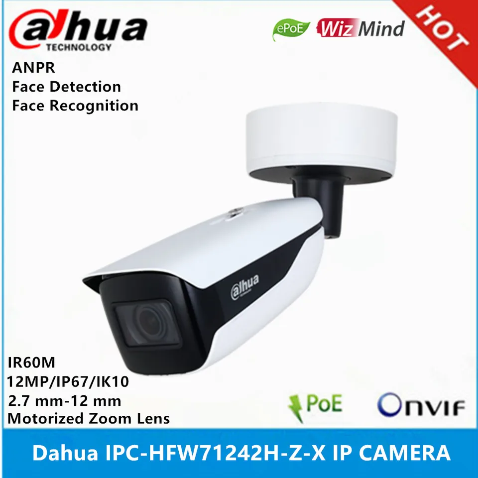 Dahua-焦点レンズ付きカメラ,IPC-HFW71242H-Z-X 12mp 2.7mm-12mm,60m 