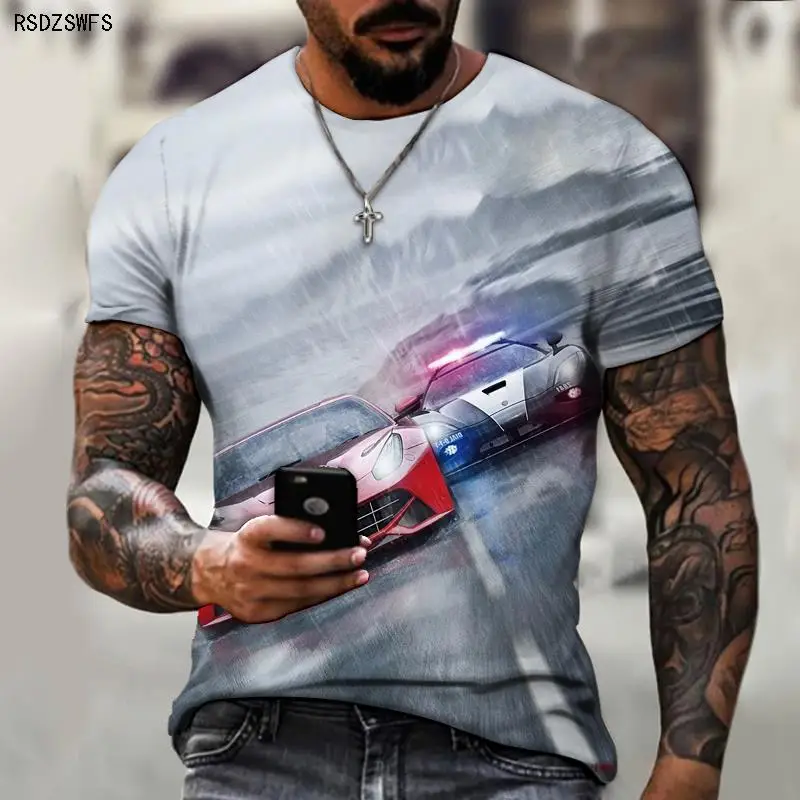 

Brand Men's Shirts High Quality 3D Printing Exclusive Design Speed And Passion Racing Cool And Comfortable Super Large Size
