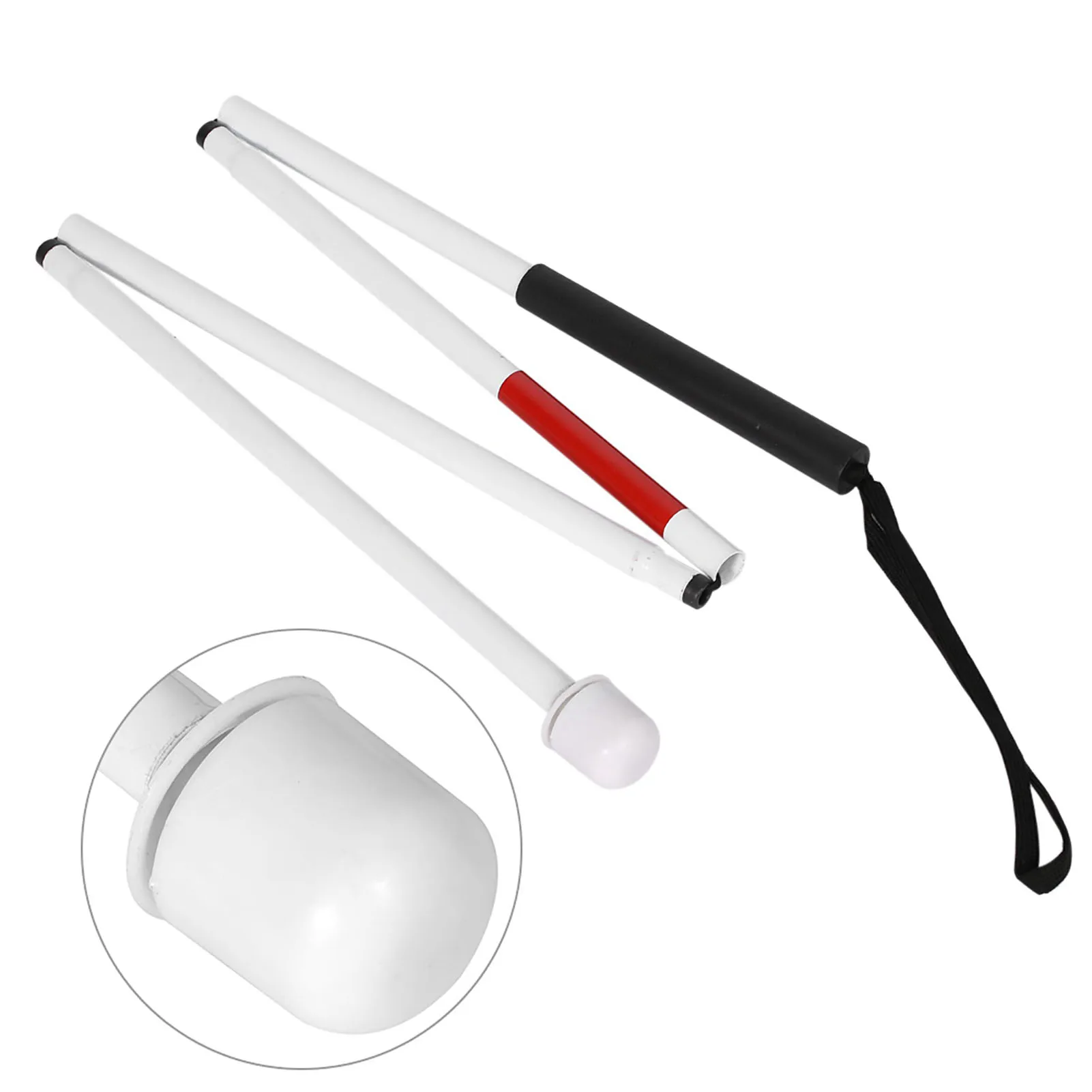 1pcs 127cm 4-Sections Aluminum Alloy Folding Cane Walking Stick with Rolling Tip For The Blind Guide Stick Guide Rod