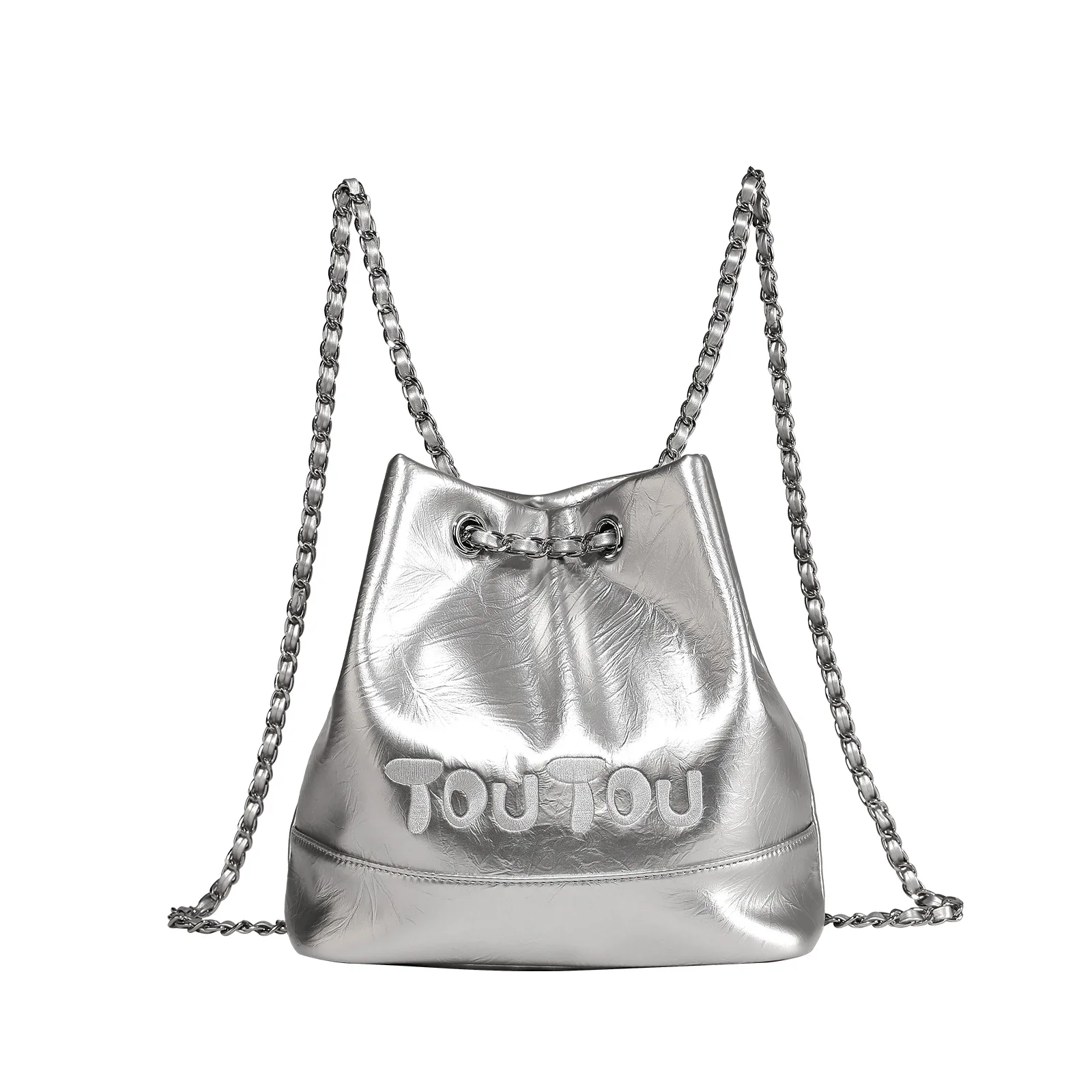 TOUTOU Fashion Backpacks with Embroidered and Letter for Women PU Fabric Cosmetic Makeup Storage Handbag Fashion Shoulder Bag