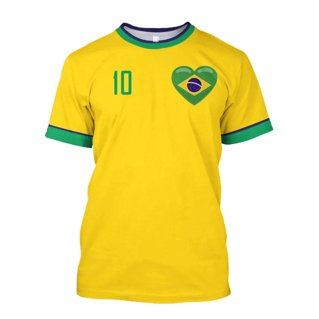 Children's T-Shirts Brazil T-Shirts Beautifully Designed Round Neck Oversized Streetwear Casual Wear Boys Girls Adult Sportswear 2