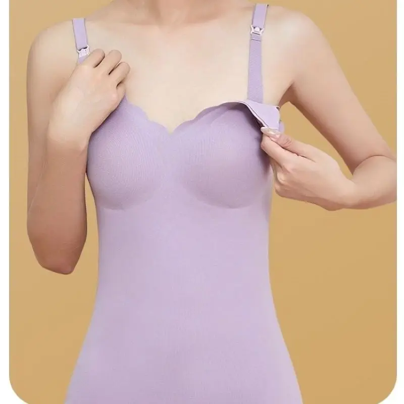 Autumn Winter Solid Color Nursing Tops Maternity Clothing Breast Feeding Underwear Vest For Pregnant Women Thickened Warm Tanks