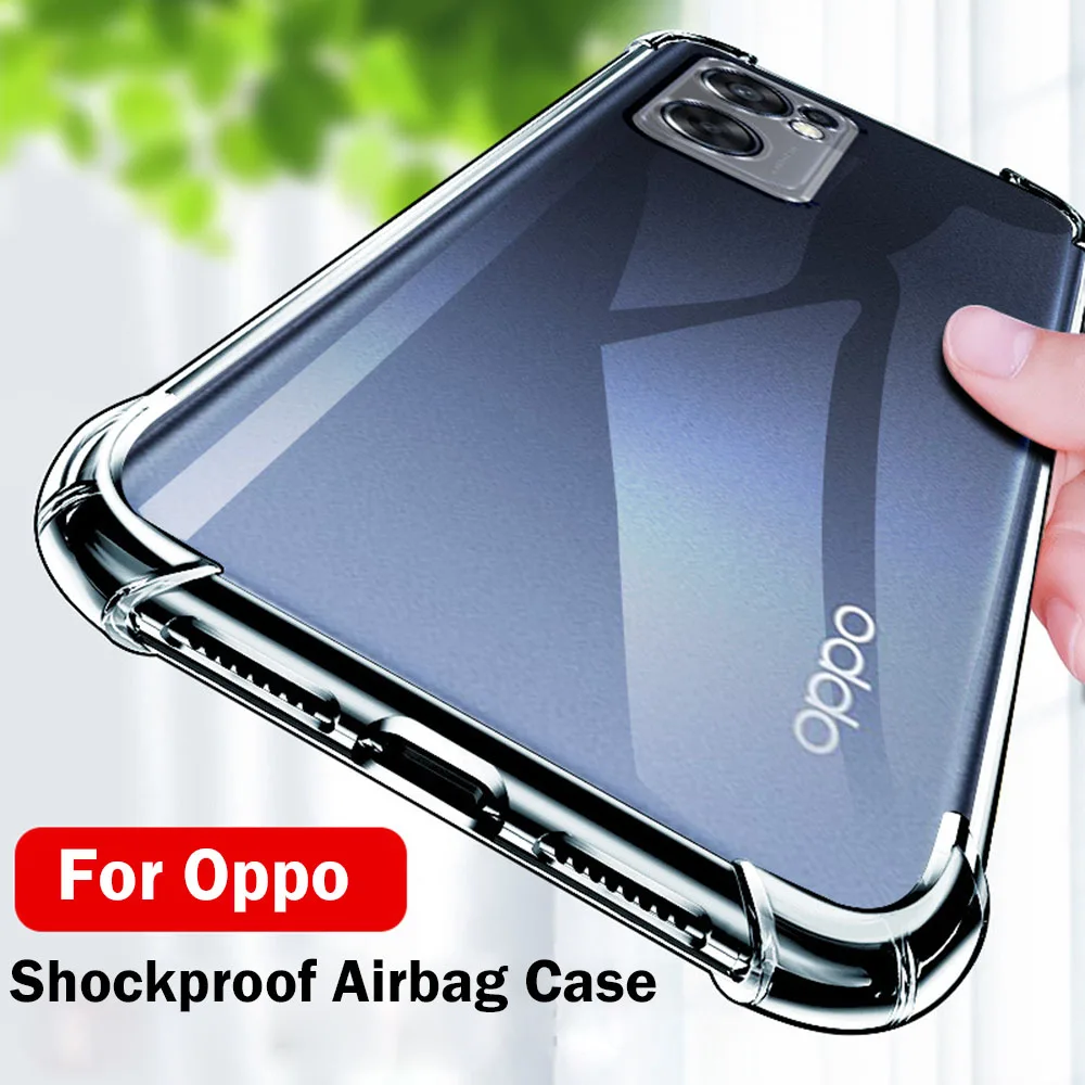 Transparent Shockproof Airbag Case For Oppo Reno 7 5G 4G 8 6 5 Pro 7 Z Silicone Soft Luxury Cover on Oppo Reno 5 6 7 8 Pro Cases_voghion.com