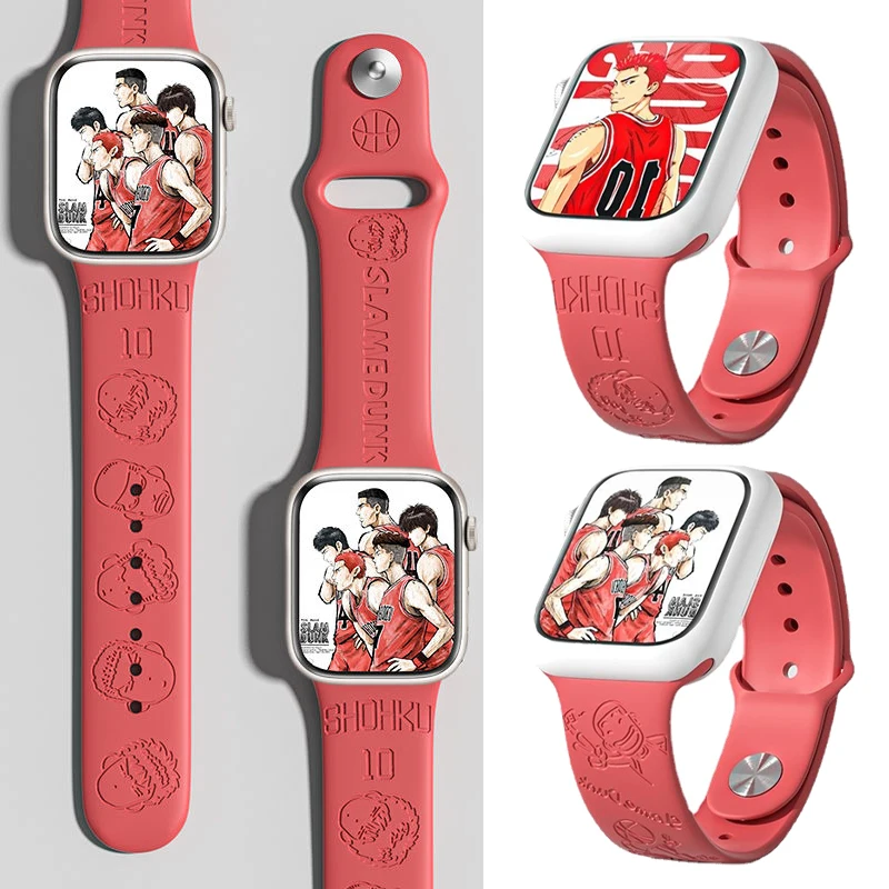 

Слэм Dunk Sakuragi Hanamichi ремешок для Apple Watch Band 45 мм 44 мм 42 мм 41 мм 49 мм 40 мм силиконовый браслет Iwatch 8 Ultra 7 Se 5 6