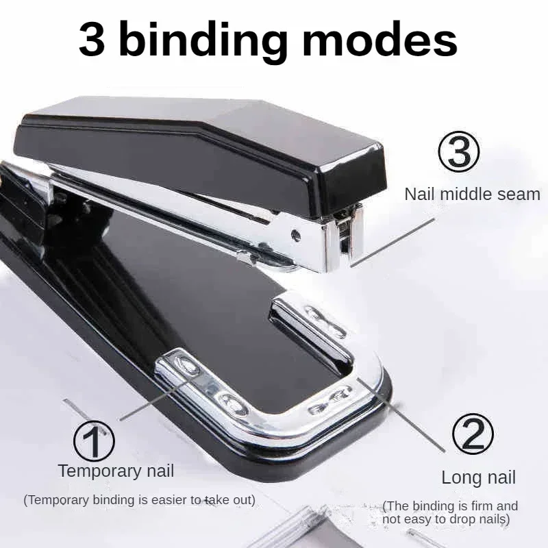 Rotatable Stapler 360 Rotatable Metal Heavy Duty Standard Long Stapling Use Staples Office Bookbinding Supplies Manual Binding