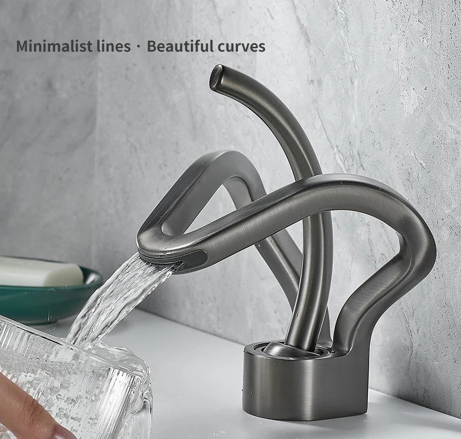 Description Picture 4 of itemBasin Faucets Waterfall Bathroom Faucet Single handle Basin Mixer Tap Bath Black Faucet Brass Sink Water Crane Silver 855983