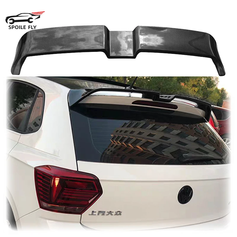 

Oettinger 2019 2020 2021 2022 To Up For Volkswagen VW POLO MK6 Spoiler High Quality ABS Material By Carbon Fiber Glossy Black