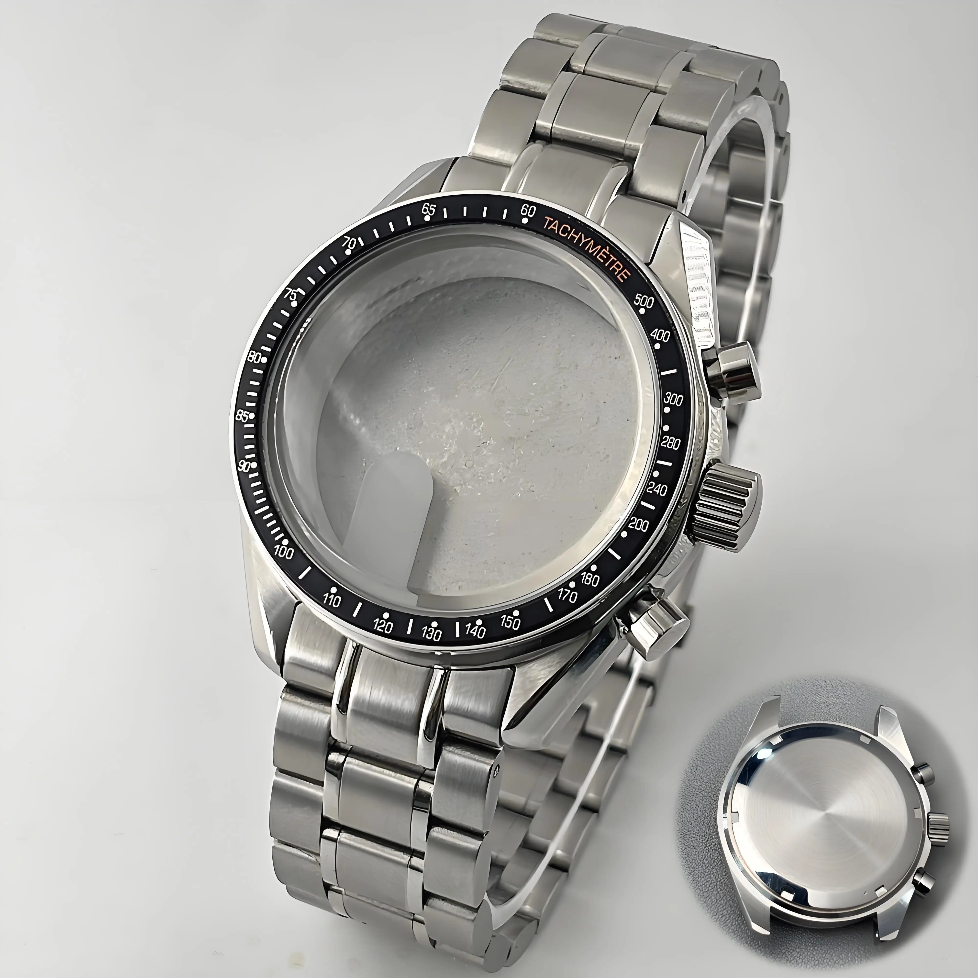 Moon Metal Chronograph Case with Sealed Back and Bezel - Elegant Business Watch