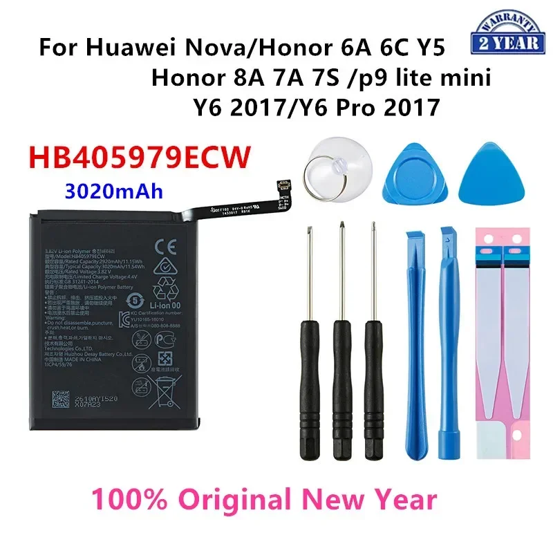 

100% Orginal HB405979ECW 3020mAh Battery For Huawei Nova CAZ-AL10 TL00 CAN L01 CAN-L02 L12 Enjoy 6S p9 lite mini +Tools