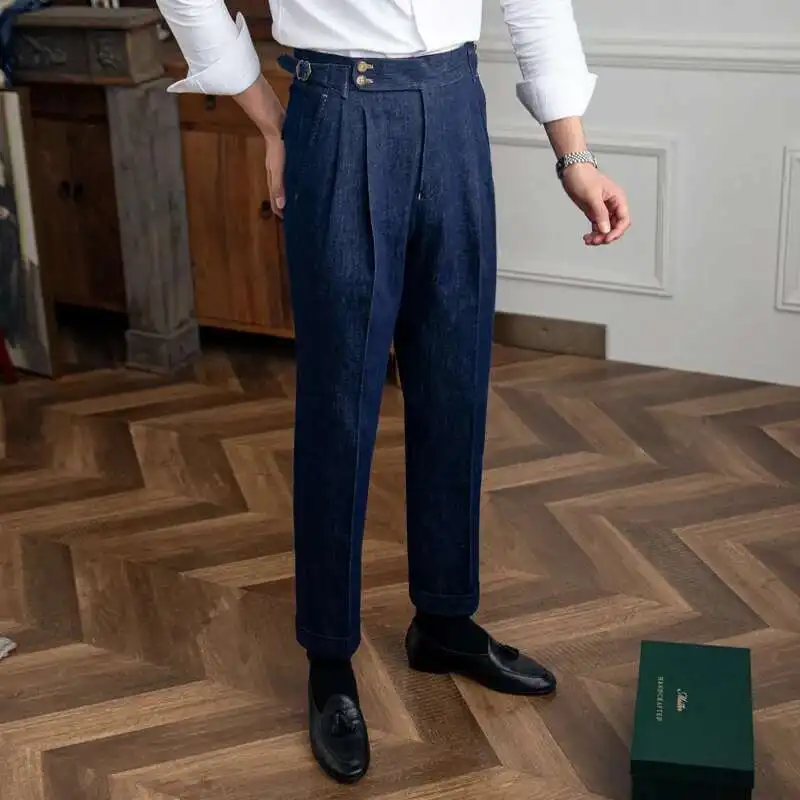 Italy Business Dress Pants Men Office Social Suit Pants Casual Wedding Groom Trouser Pantaloni Uomo Casual Blue business pants,suit pants,men pants