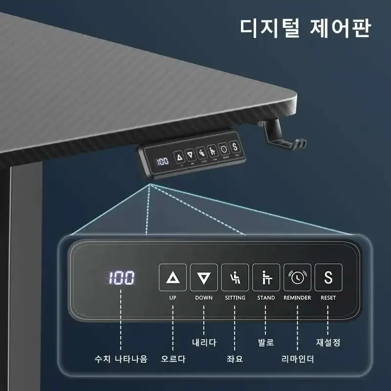 Height Adjustable Standing Desk with Cup Holder Eco-Friendly Desktop Ergonomic Workstation Home Learning Office Memory Buttons 3