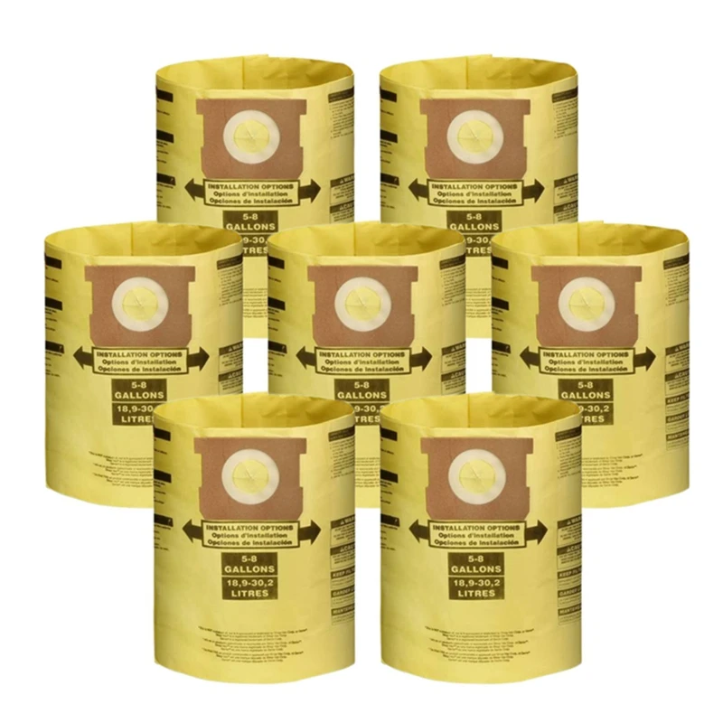 

Акция! 7 шт. Универсальный пылесборник для сухой пыли от 5 до 8 галлонов Пылесосы для магазина Vac 5-8 галлонов Ridgid VF пылесборники желтые