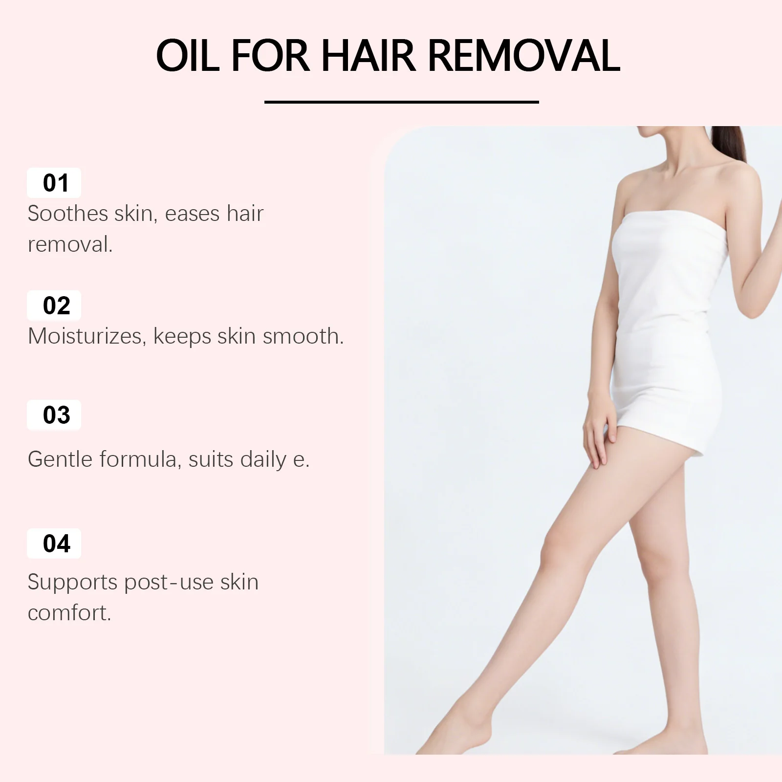 Gentle Nourishing Body Hair Removal Oil - Soft, Clean, and Essential Care