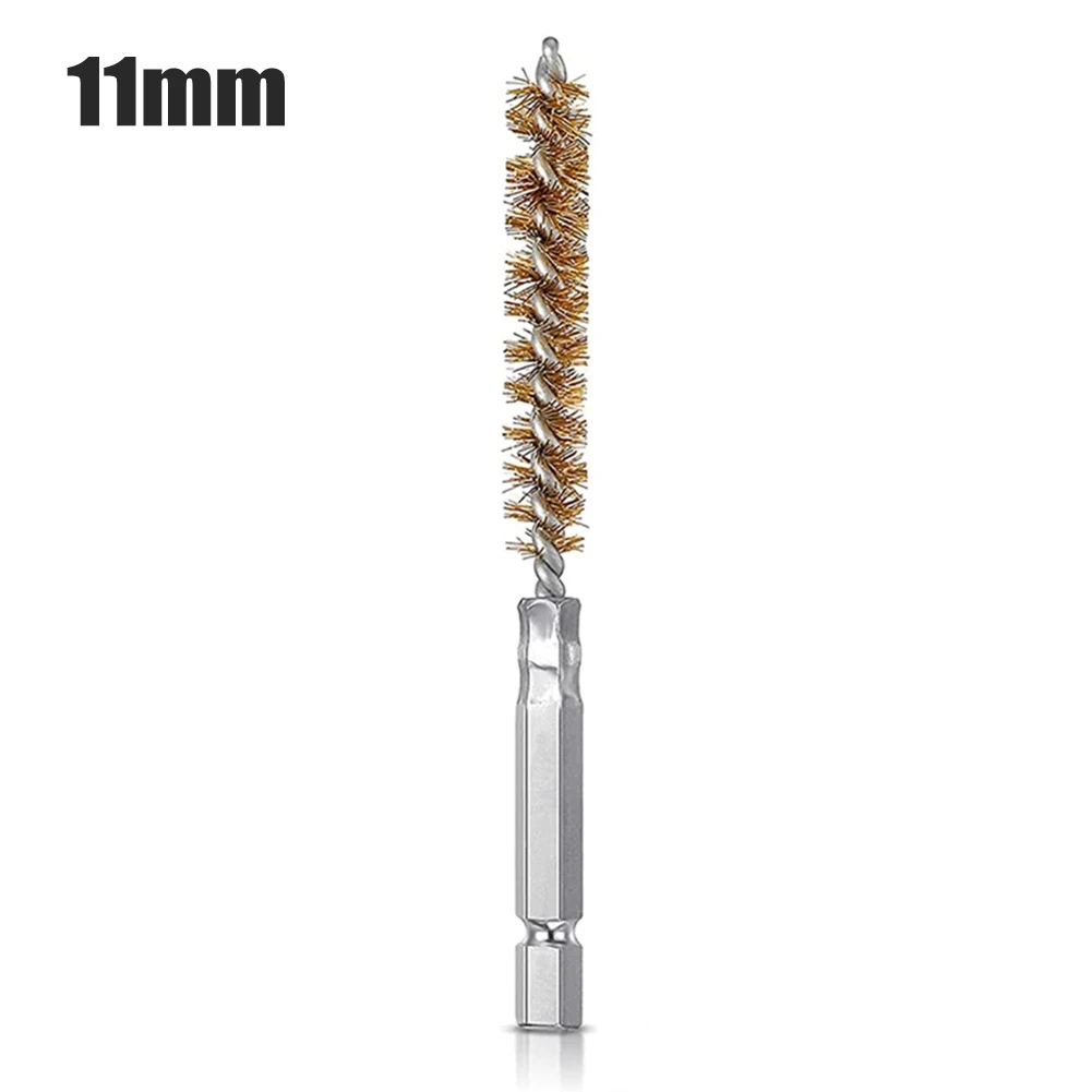 Wire Brush Set 9mm-25mm Brass Wire Tube Machinery Cleaning Brush Rust Cleaner Polishing Tool for Automotive Manufacturing Processing Industry