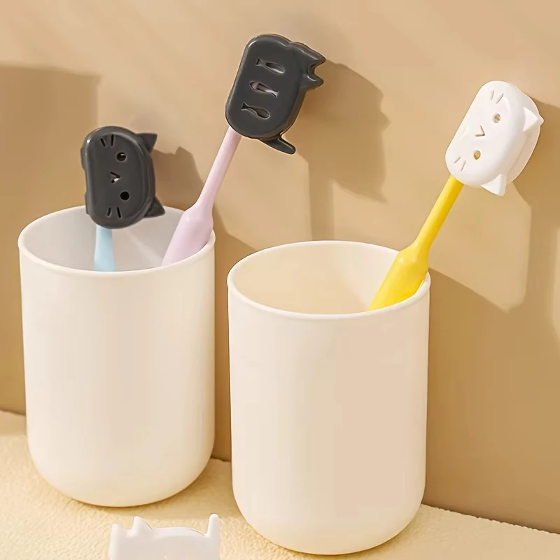 Portable Toothbrush Head Cover Cat Shape Toothbrush Protector Cap Travel Hiking Plastic Case Bathroom Accessories