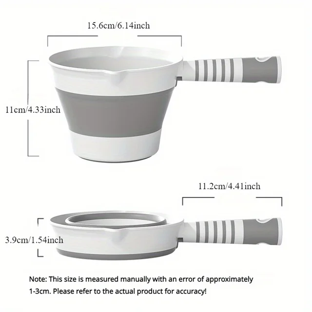 1pc, Durable Pp Folding Water Scoop - Large, Thickened Plastic With Long Handle For Kitchen & Bathroom Use 5