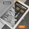 Silverware Drawer Organizer Expandable Utensil Tray with Removable Knife Block Utensil Storage Trays for Knives and Forks 4