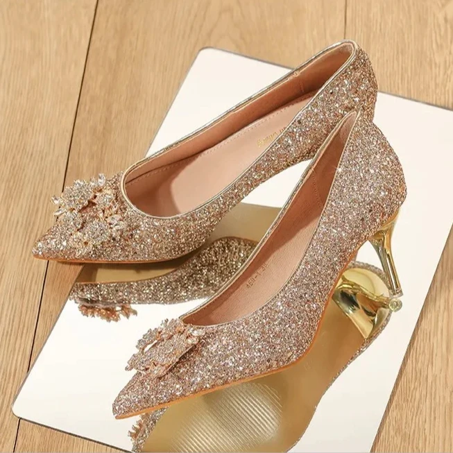 2022 New High Heels Dress Shoes for Women Fashion Thick Heel Square Toe Work Shoes - 2