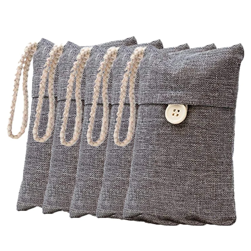5 Pack Natural Bamboo Charcoal Air Purifying Bag Nature Fresh Air Purifier Bags Activated Charcoal