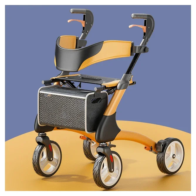 Smart Shopping Carts for The Elderly Outdoors Travel Lightweight Folding Portable Rollator Walking Aids for The Seniors