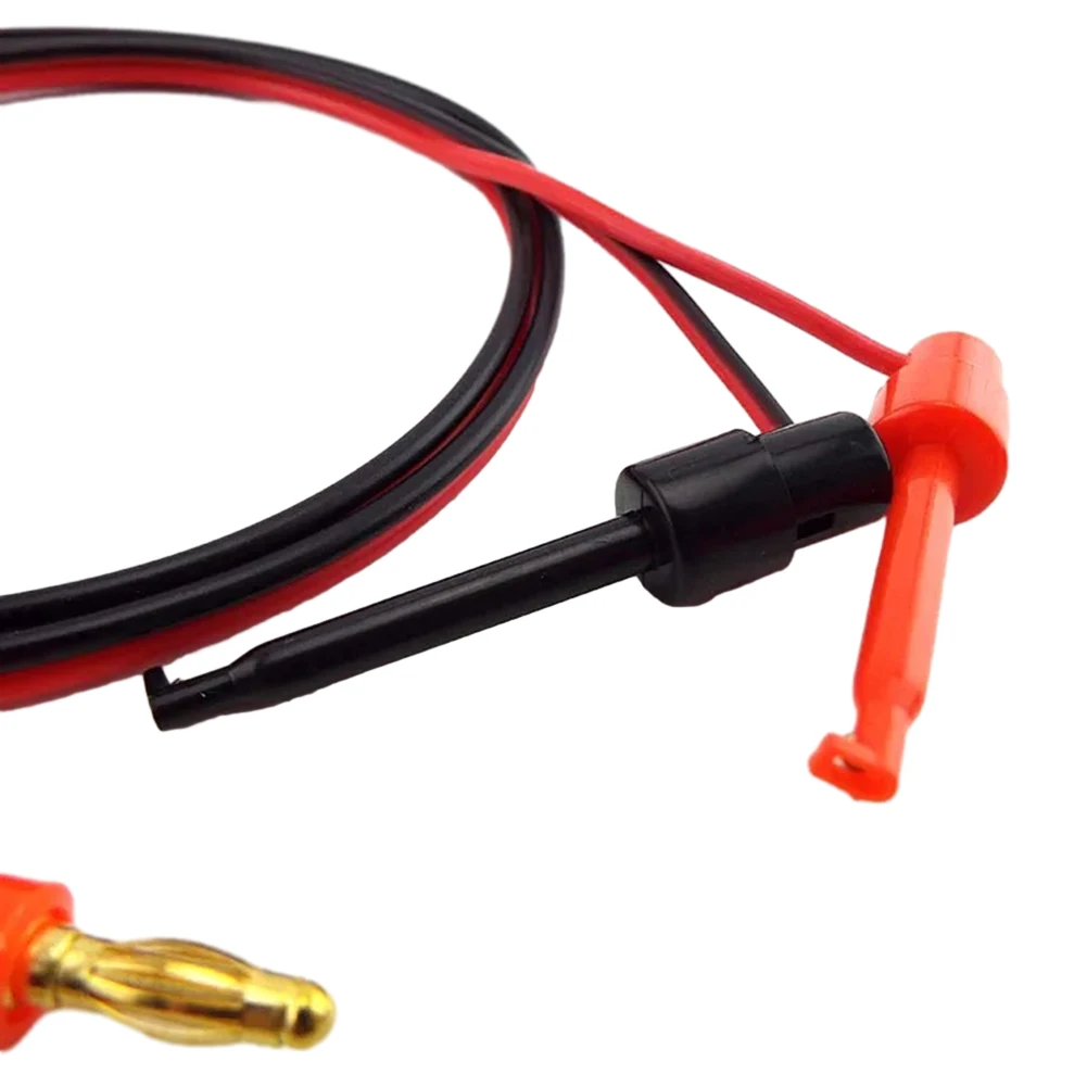 4mm 금도금 커넥터와 57mm 대형 후크 디자인을 갖춘 멀티미터 측정용 바나나-후크 테스트 어댑터 1미터