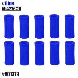 JUUMMP Set of 10 Elastic Finger Protection Sleeves (Type2-Blue)