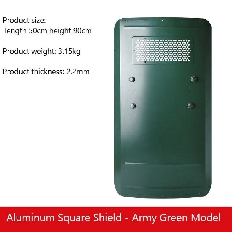 aluminum-alloy-riot-shield-campus-security-army-green-tactical-shield-thickened-edge-round