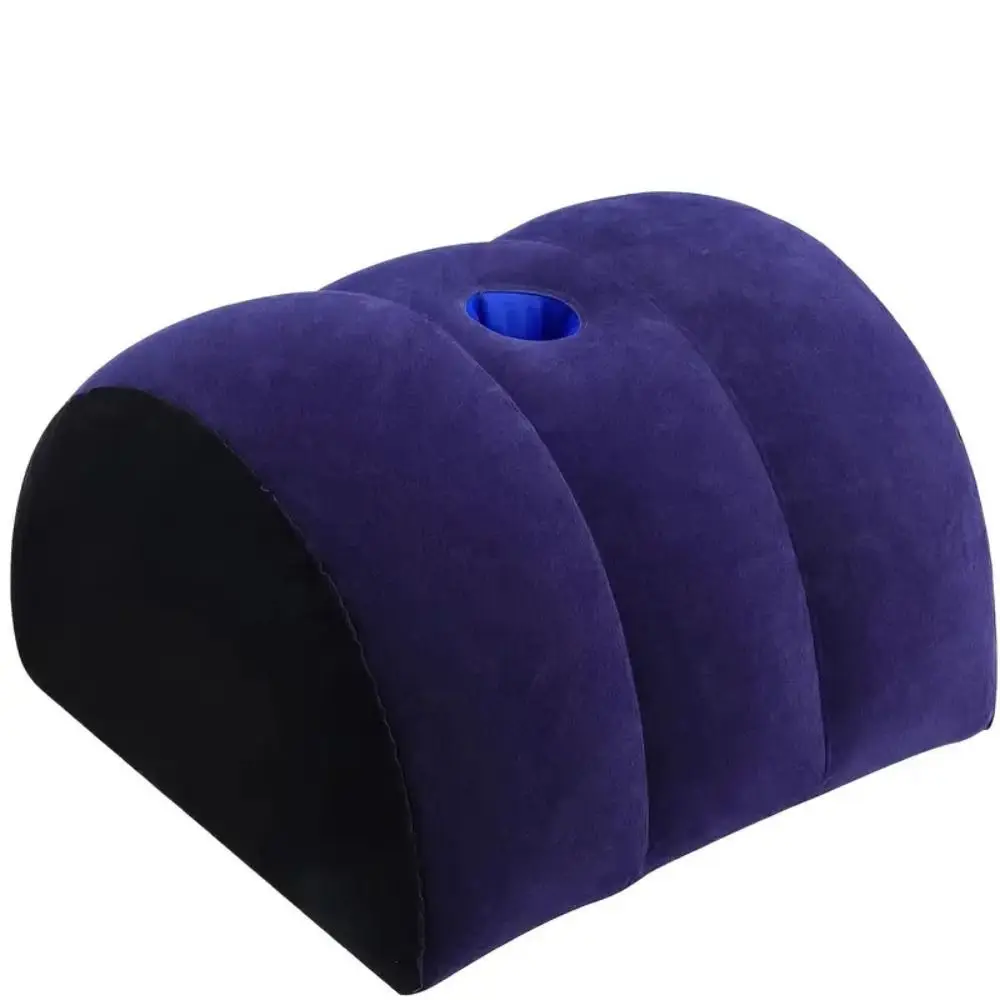PVC Flocking Silicone Pillow Blue+Black Inflatable Inflatable Sex Pillow Triangle Cylinder Wedge Soft Relax Cushion 3