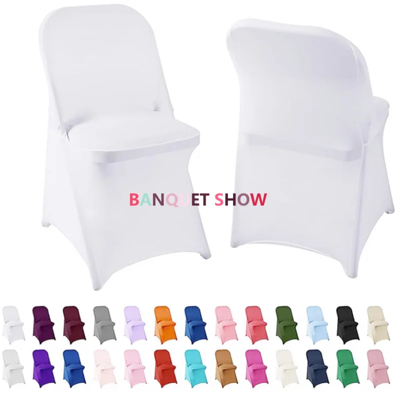 

Folding Lycra Spandex Chair Cover For Wedding Banquet Event Stretch Chair Covers Deocration