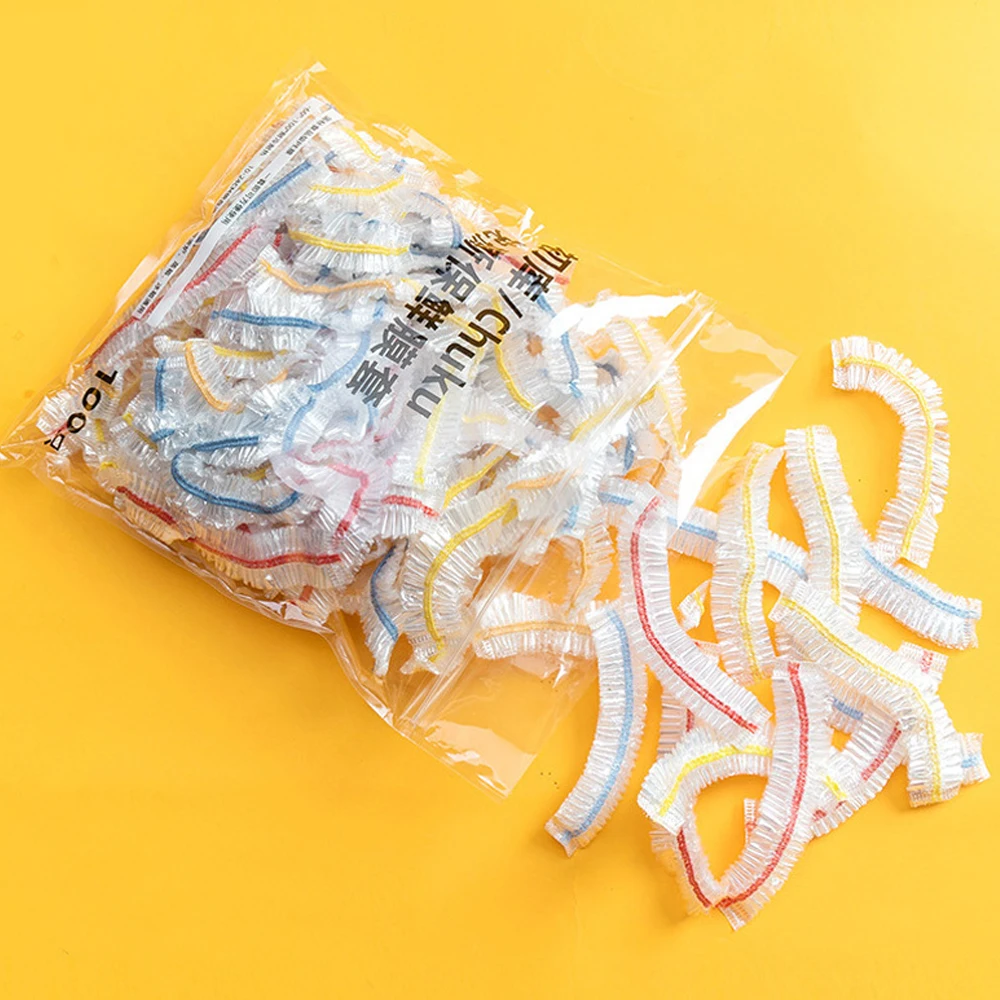100pcs Disposable Food Cover Plastic Wrap Elastic Vegetable Fruit Storage Bags Fresh-Keeping Film Bag