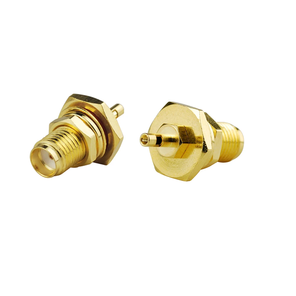 Superbat 10pcs SMA Female Bulkhead O-ring Cable Mount RF Coaxial Connector for 1.13mm,1.37mm Cable - Bulkhead Mount