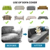 1/2/3/4 Seater Sofa Cover for Living Room Elastic Thick Jacquard Sofa Slipcover L-shaped Corner Armchair Couch Cover Need 2 6