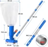 Upgrade 40" Portable Pool Vacuum Cleaner,Pool Underwater Vacuum Jet Cleaner w/Brush 5