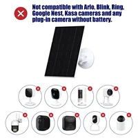 Chargeur solaire portable extérieur 10W 6V étanche avec cordon de 3m, 2-en-1 Micro USB Type-C pour caméra de sécurité et appareils USB 6