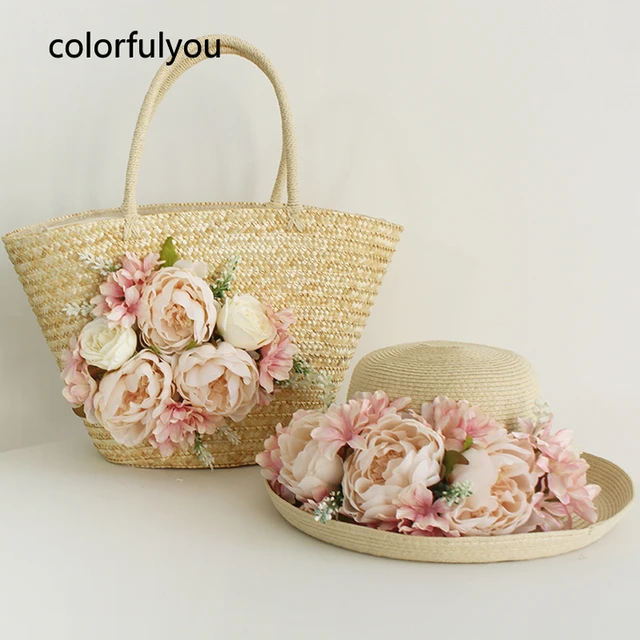 Luxury Designer Beach Bag High Quality Straw Bags Women Summer Handmade  Flowers Travel Basket Tote Bag with Sun Hat 2021 NEW - AliExpress