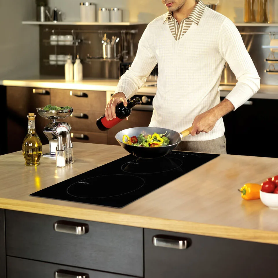 110V Touch Induction Cooktop 2 Burner Induction Cooker Electric Stove Top 1800W