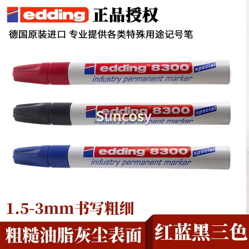 12개 에딩 8300 산업용 마커 먼지가 많은 표면용 속건성 유성 페인트 펜, 내구성 및 내마모성, 1.5mm3mm 팁