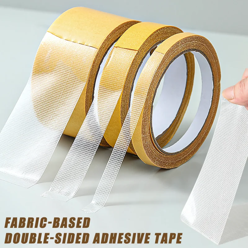 5M 10M Strong Double Sided Adhesive Mesh Tape Floor Cloth Base Grid Tape  Yellow Mesh Waterproof Carpet Tape Heavy Duty - AliExpress